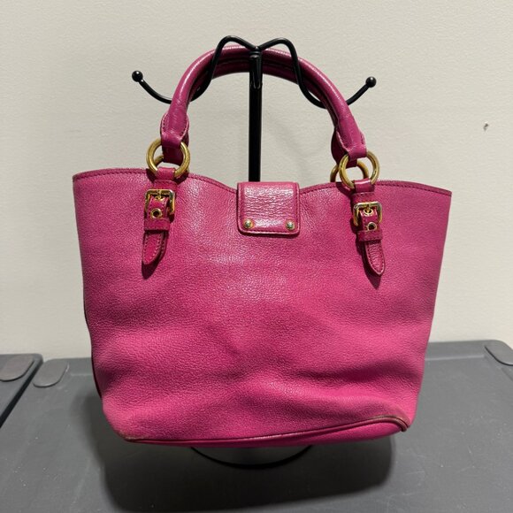 Miu Miu Madras Pink Leather Top Handle Bag - Picture 2 of 11